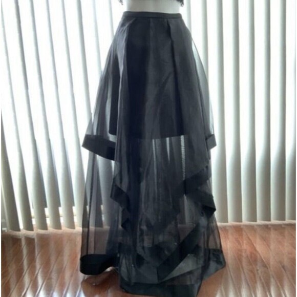 BCX Dress Junior 7 Black White Two Piece Lace Illusion Prom Formal Occasion - Picture 7 of 12